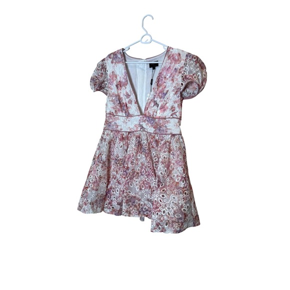 strapless open back dress Plus Size Bardot Ruffle Floral Print Mini Dress in Burgundy